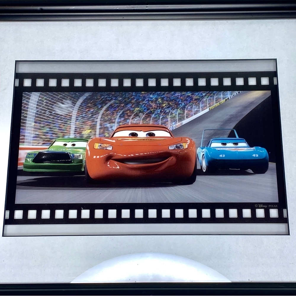 Disney Pixar Cars Framed Wall Art 3D Film Strip 15x12 Lightning McQueen Retired